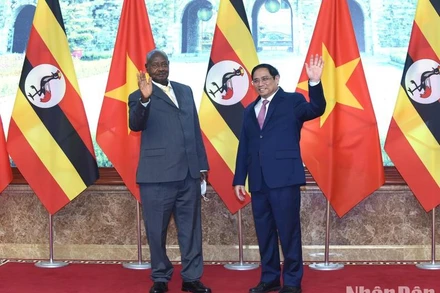 Thủ tướng Phạm Minh Chính và Tổng thống nước Cộng hòa Uganda Yoweri Kaguta Museveni.