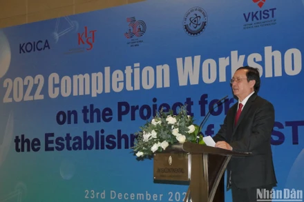 Bộ trưởng Khoa học và Công nghệ Huỳnh Thành Đạt phát biểu tại buổi lễ.