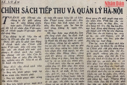 Bài xã luận đăng trên Báo Nhân số ra ngày 11-12/10/1954.