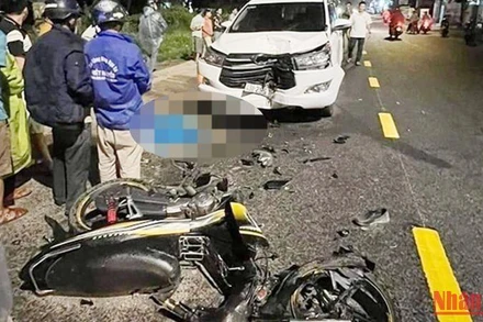 Hiện trường vụ tai nạn giao thông gây chết người.