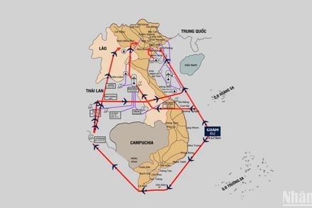 [Infographic] Đường bay của không quân Mỹ đánh phá miền bắc Việt Nam và Hà Nội tháng 12/1972