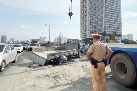 Hiện trường vụ tai nạn. (Nguồn: Báo Công an nhân dân)