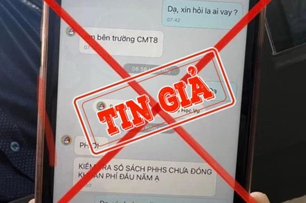 Mạo danh nhà trường gửi tin nhắn đến phụ huynh học sinh để yêu cầu đóng học phí.