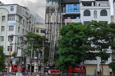 Hiện trường vụ cháy. (Ảnh: TTXVN)