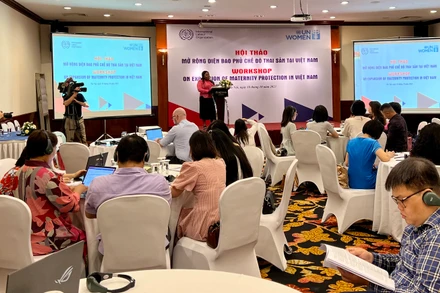 Toàn cảnh hội thảo "Mở rộng chế độ thai sản cho phụ nữ tại Việt Nam".