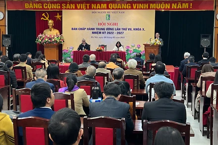 Toàn cảnh hội nghị Ban Chấp hành lần thứ VII, khóa X, nhiệm kỳ 2022-2027 của Hội Người mù Việt Nam.