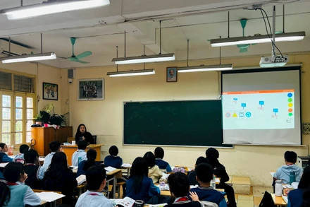 Một tiết học tại Trường THCS Đống Đa (Hà Nội).