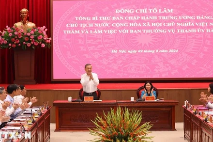 Tổng Bí thư, Chủ tịch nước Tô Lâm làm việc với Ban Thường vụ Thành ủy Hà Nội.