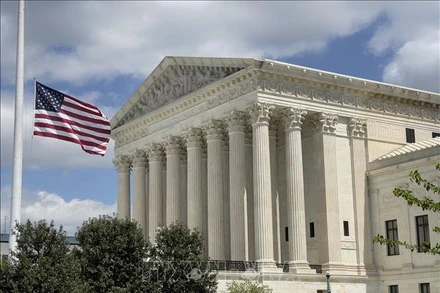 Quang cảnh bên ngoài Toà án Tối cao Mỹ ở Washington DC. Ảnh tư liệu: AFP/TTXVN