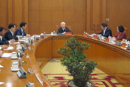 Tổng Bí thư Nguyễn Phú Trọng phát biểu tại phiên họp.