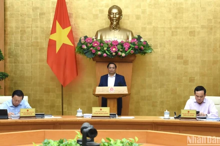 Thủ tướng Phạm Minh Chính dự và chủ trì phiên họp. (Ảnh: TRẦN HẢI)