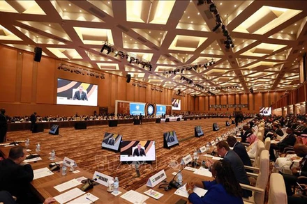 Quang cảnh khai mạc hội nghị Cấp cao lần thứ 19 Phong trào Không liên kết, sáng 19/1. (Ảnh: Nhật Anh/TTXVN)