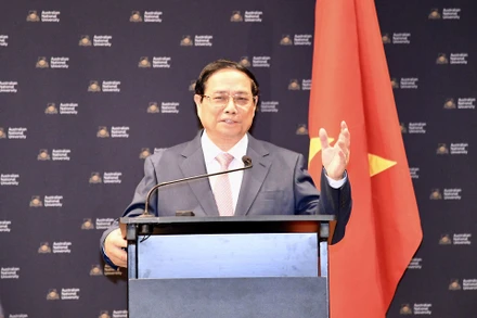 Thủ tướng Phạm Minh Chính phát biểu ý kiến tại Diễn đàn Hợp tác giáo dục Việt Nam-Australia.