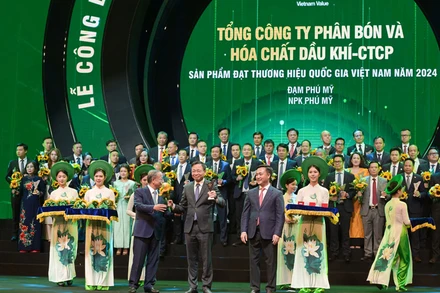Ông Phan Công Thành-Tổng giám đốc PVFCCo nhận biểu trưng Thương hiệu Quốc gia 2024.