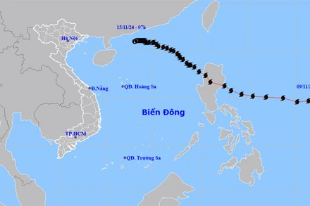 Áp thấp nhiệt đới tiếp tục suy yếu và tan dần. (Nguồn: nchmf.gov.vn)