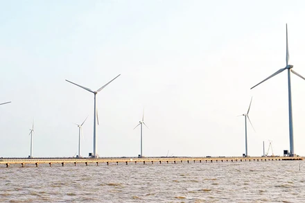 Một công trình điện gió ở Bạc Liêu.