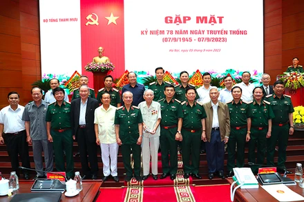Các đại biểu tại buổi gặp mặt kỷ niệm 78 năm Ngày truyền thống Bộ Tổng Tham mưu Quân đội nhân dân Việt Nam. Ảnh: mod.gov.vn