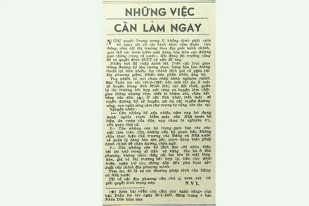 Những việc cần làm ngay (bài 8)