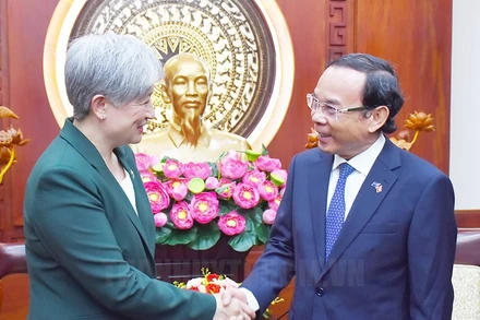 Bí thư Thành ủy TP Hồ Chí Minh Nguyễn Văn Nên tiếp Bộ trưởng Penny Wong. Ảnh: hcmcpv.org.vn
