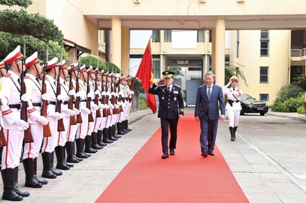 Lễ đón chính thức Đoàn đại biểu Cơ quan Cảnh sát Quốc gia Hàn Quốc. Ảnh: bocongan.gov.vn