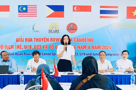 Lãnh đạo Sở Văn hóa và Thể thao thành phố Hải Phòng giới thiệu về giải đấu.