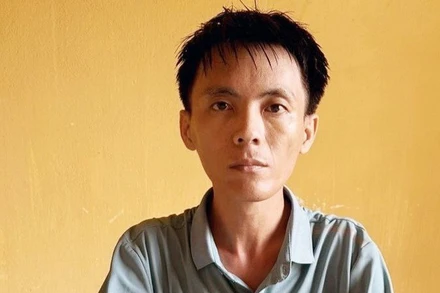 Nghi can Trần Thiện Trung tại Cơ quan điều tra.