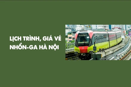 [Infographic] Lịch trình, giá vé tàu đường sắt Nhổn-ga Hà Nội đoạn trên cao