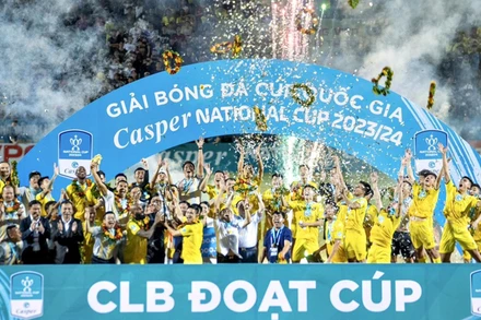 Thanh Hóa bảo vệ thành công ngôi vô địch Cup Quốc gia Casper 2023/2024 sau màn sút luân lưu cân não. (Ảnh: Đông Á Thanh Hóa)