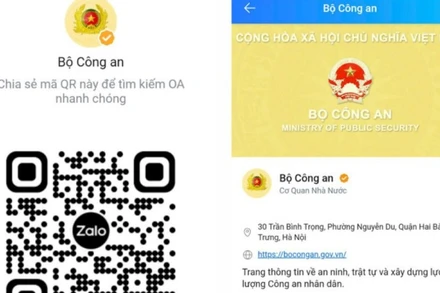 Mạng xã hội Zalo OA của Bộ Công an.