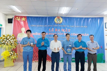 Khánh thành Điểm văn hóa công nhân Công ty SWCC Showa Việt Nam (Khu công nghiệp Bắc Thăng Long, Hà Nội).