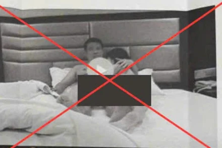 Hình ảnh cắt ghép từ video mà các đối tượng đã dàn dựng nhằm tống tiền 1 số cán bộ công chức, doanh nhân.