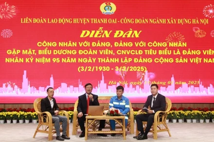 Công đoàn ngành Xây dựng Hà Nội phối hợp Liên đoàn Lao động huyện Thanh Oai tổ chức diễn đàn “Công nhân với Đảng, Đảng với công nhân”.
