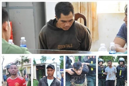 Các đối tượng bị bắt giữ. (Ảnh: TTXVN)