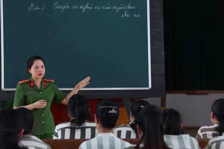 Lớp học tái hòa nhập cộng đồng tại Trại giam số 6 (C10).