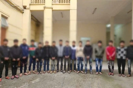 Nhóm đối tượng bị tạm giữ.