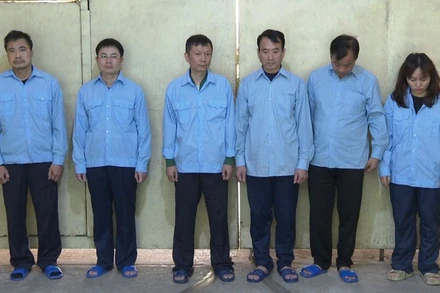 Nhóm đối tượng bị bắt giữ.