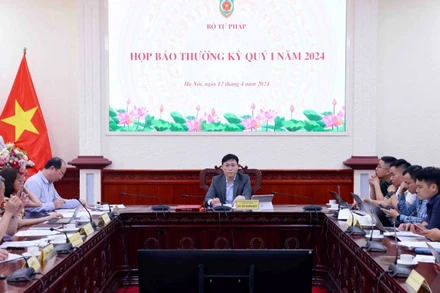 Bộ Tư Pháp họp báo quý I năm 2024.
