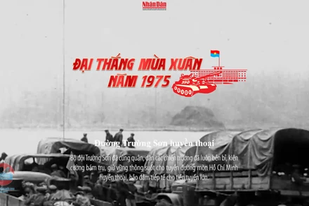 Giao diện chuyên trang Đại thắng mùa xuân năm 1975.