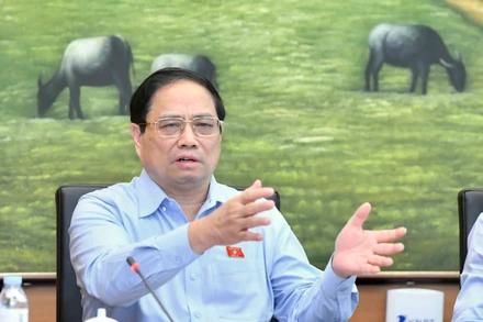 Thủ tướng Phạm Minh Chính phát biểu tại phiên thảo luận. (Ảnh: Đăng Khoa)