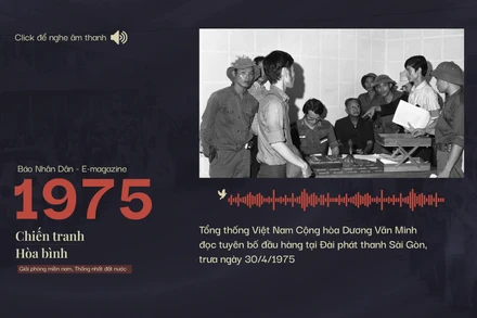 [Audio] Tổng thống Dương Văn Minh đọc lời tuyên bố đầu hàng trưa ngày 30/4/1975