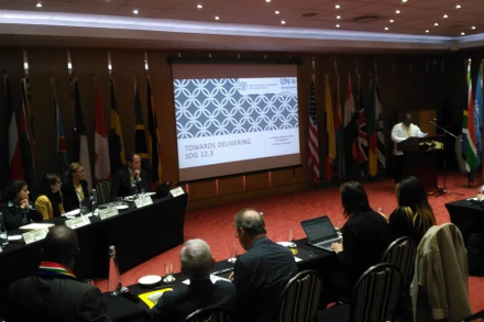 Đại diện nước chủ nhà Nam Phi, ông Aubrey Masango phát biểu tại hội nghị. (Ảnh: One Planet)