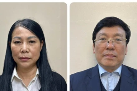Bị can Hoàng Thị Thúy Lan, cựu Bí thư Tỉnh ủy Vĩnh Phúc và Lê Duy Thành, cựu Chủ tịch UBND tỉnh Vĩnh Phúc. (Nguồn: Bộ Công an)