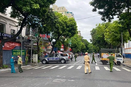 Cơ quan công an phong tỏa hiện trường nơi xảy ra vụ việc.