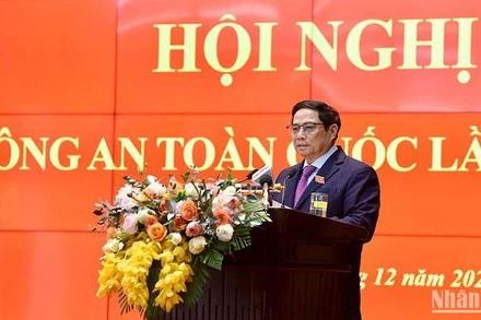 Thủ tướng Phạm Minh Chính phát biểu tại Hội nghị. (Ảnh: TRẦN HẢI)