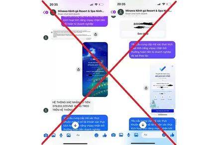 Các đối tượng tạo các trang mạng giả khu Minawa Kênh Gà resort & spa Ninh Bình để lừa đảo khách hàng. (Ảnh: Bạn đọc cung cấp)