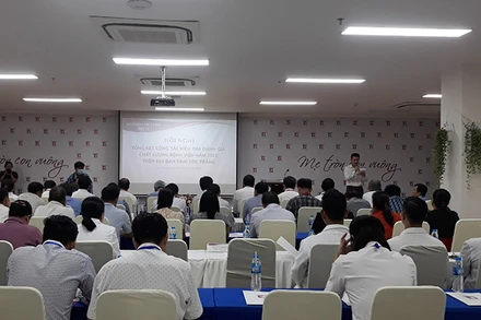 Quang cảnh hội nghị Tổng kết và đánh giá chất lượng bệnh viện năm 2022 tỉnh Sóc Trăng.