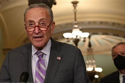 Lãnh đạo phe đa số tại Thượng viện Mỹ Chuck Schumer. (Ảnh: AFP/TTXVN)