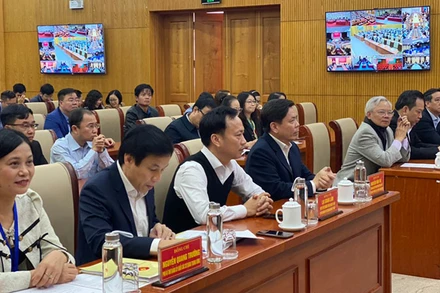 Các đại biểu dự hội nghị tại điểm cầu trung tâm.