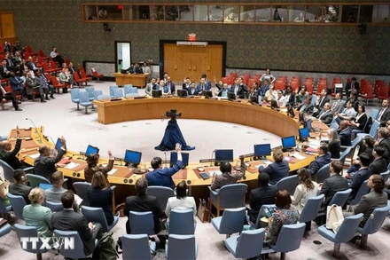 Toàn cảnh một cuộc họp của Hội đồng Bảo an Liên hợp quốc tại New York, Mỹ, ngày 24/5/2024. (Ảnh: THX/TTXVN)