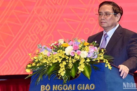 Thủ tướng Phạm Minh Chính phát biểu ý kiến tại Hội nghị. (Ảnh: TRẦN HẢI)